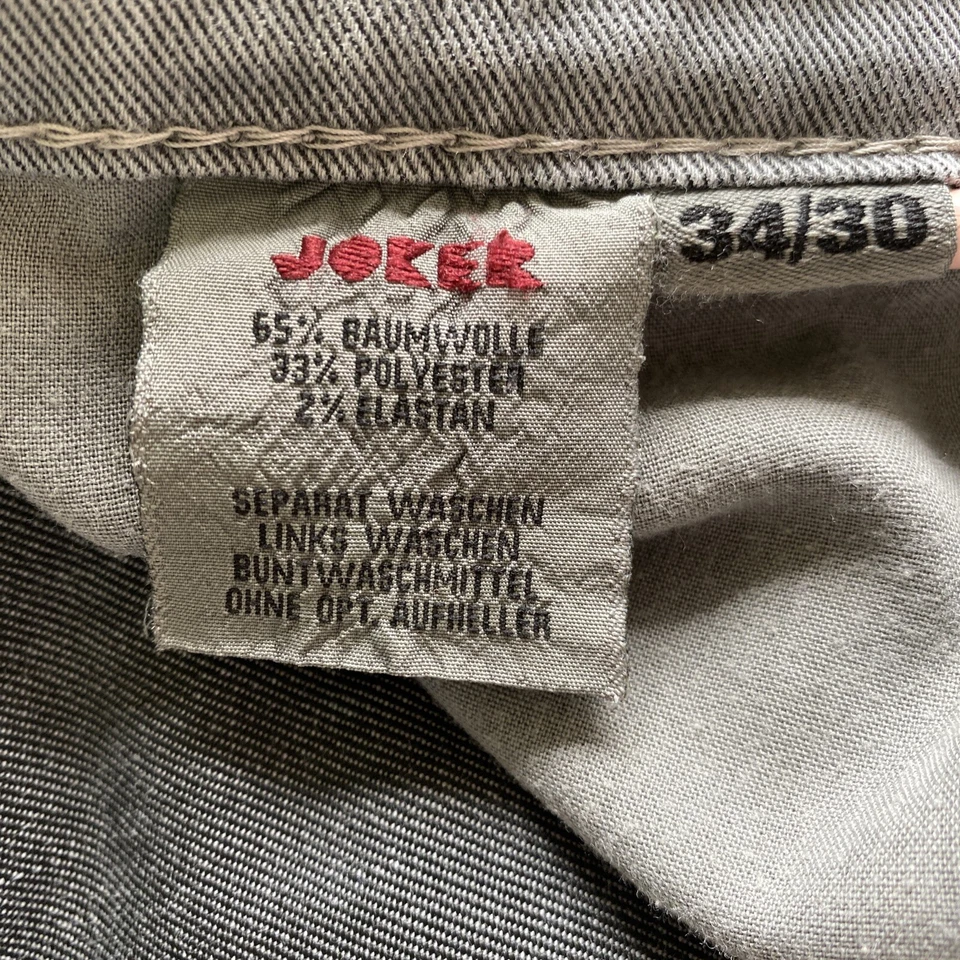 Pantalones de mezclilla para hombre Joker cosidos con doble montura 34x30 gris envejecido vaquero occidental Foto 3 de 4