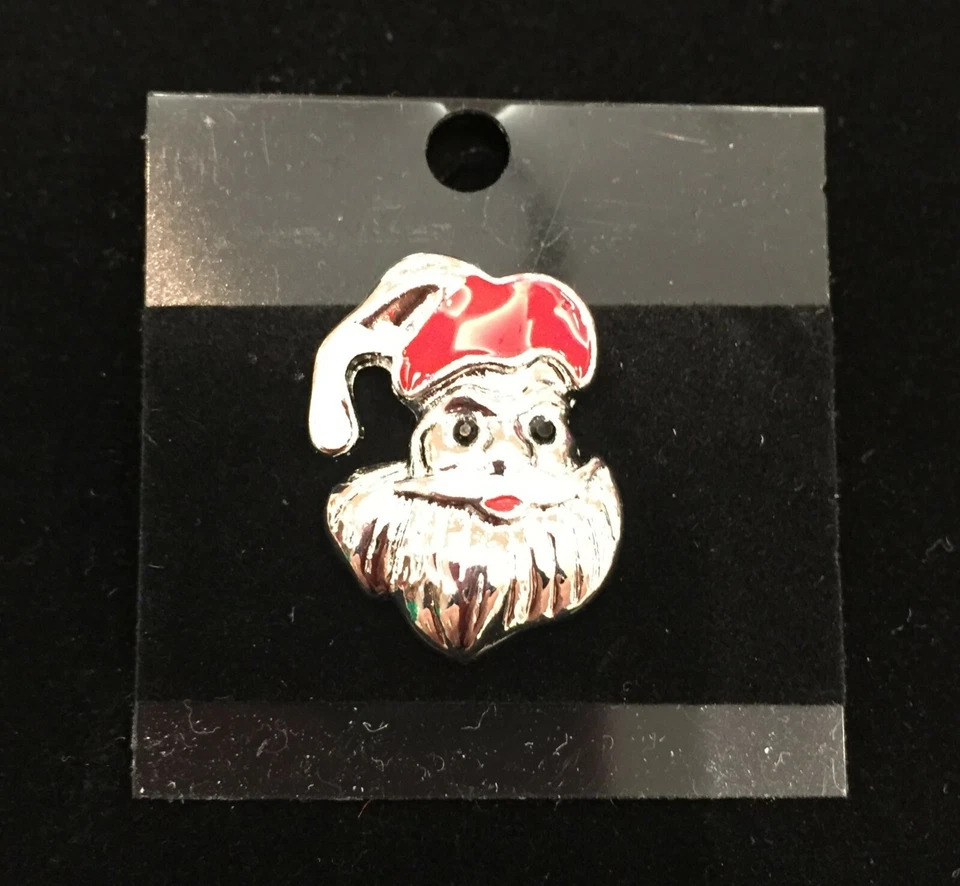 18mm Snap Bead - Metal Santa With White and Red Enamel - Christmas - Image 2 of 2