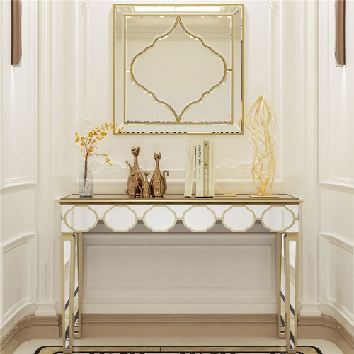 Attracting Rectangular Mirrored Console Table w/Lantern-shape Design for Hallway - Picture 6 of 13