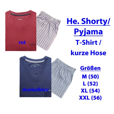 Herren Pyjama Schlafanzug Nachtwäsche Shorty kurz 2-teiliges Set  !!M-L-XL-XXL!! - Bild 1 von 3