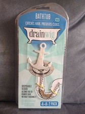 AS SEEN ON TV DRAIN WIG 2 PACK CATCHES HAIR AND PREVENTS CLOGS - BRAND NEW
