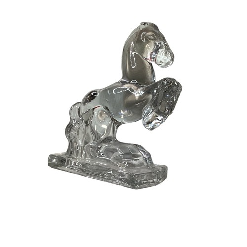 Vintage L.E. Smith Clear Glass Pair of 8" HEAVY Rearing Horse Bookends EUC - Picture 8 of 17