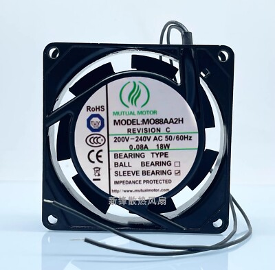 MUTUAL MOTOR M088AA2H 8025 AC200V-240V 0.08A 18W 8CM Metal Cooling Fan