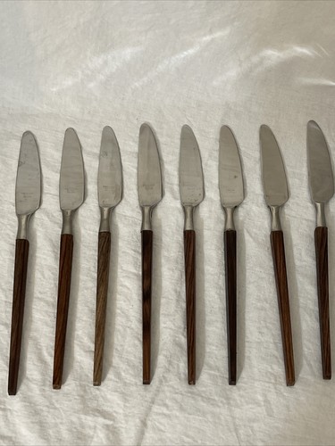 Japan Wood Handle Knives Stainless Flatware Knife Silverware 8 Piece Set - Picture 19 of 21