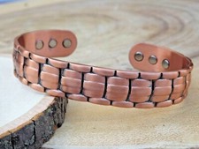 Solid Copper Magnetic Chain Design Bracelet Pure Copper Arthritis Cuff