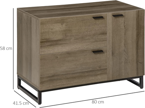 Credenza Moderna per Salotto o Cucina, Mobiletto Multiuso in Legno e Metallo con - Foto 6 di 9