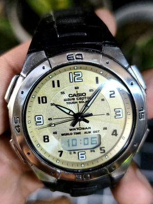 Casio Solar Radio Watch Wave Ceptor 5052ja Wva-470 Quartz Analog