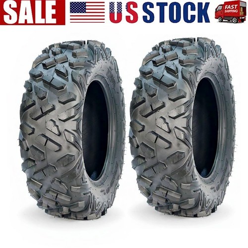 Set of 2 AT24X8-12 24x8x12 Heavy Duty 6 Ply Tubeless All-Terrain ATV/UTV Tires