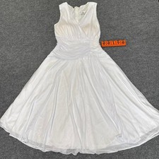 Rory White flowy dress with ruched detailing. No size tag. See measurements