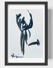 GUAJARDO Original Expressionism Female Dancing 9X6 Paper Signed Art