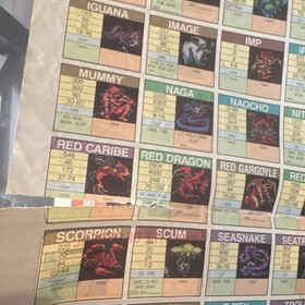 Nintendo Final Fantasy World Map & Enemy Chart Promo Insert NES Original