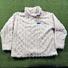 Eddie Bauer Women's Ultrasoft Cable Fleece Pullover, Pink, Size L