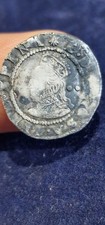Elizabeth I Silver Halfgroat 2 Pence Hammered Coin mm Escallop Sp#2579 6th Issue