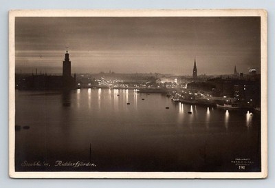 Schweden: Stockholm bei Nacht. Posted To Chicago, 1935.