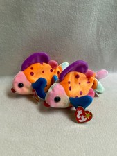 Ty Beanie Babies 'Lips' Tie-Dyed Tropical Fish with tags - Set of 2