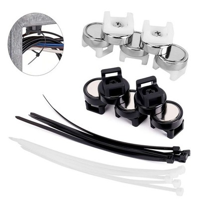 5/10Pcs Magnetic Cable Zip Tie Mount Base Wire Clips Management Bases Holder