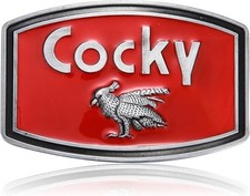 Cocky Pewter Finish Metal Belt Buckle
