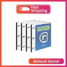 WOT I 1 Inch Telescoping 3 Ring Binder 4 Pack, Expandable Flexible Binder with C