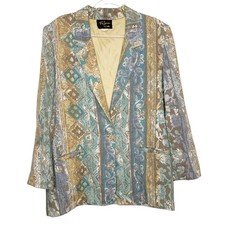 TONI GARMENT FOR CC MAGIC Abstract Floral Blazer One Button Multicolor Size L