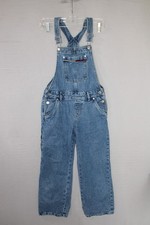 Vintage Tommy Hilfiger Overalls Girls Size 12 Denim Bib Logo 2000s Y2K