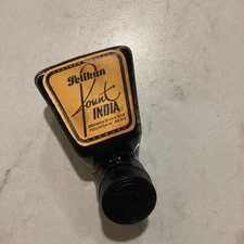 Vtg Drawing Ink Gunther Wagner Pelikan India Glass Bottle Inkwell Full