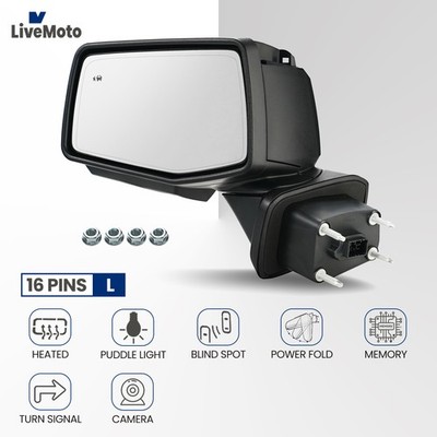 For 2019-2024 Chevy Silverado 1500 Side Mirror W/Camera W/BSD Heated 16 Pin Left