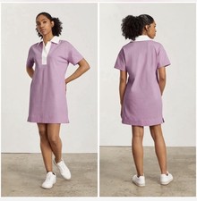Everlane The Organic Cotton Short Sleeve Polo Mini Dress Mauve Lilac Purple XXS