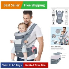 Portabebés Ergonómico Portabebés con Asiento de Cadera Bolsa Canguro Suave Bebé Ca...