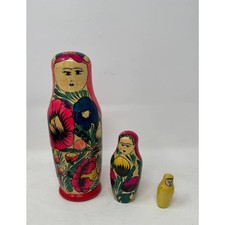 Authentic Russian Matryoshka / Matroshka - Nesting Wooden Hand Painted Dolls 