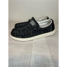 Hey Dude Kids Black Knit Slip-On Sneakers with White Speckled Sole