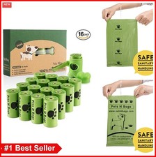 Dog Waste Bags Biodegradable 240 Count Refill Rolls Dispenser Unscented Puppy