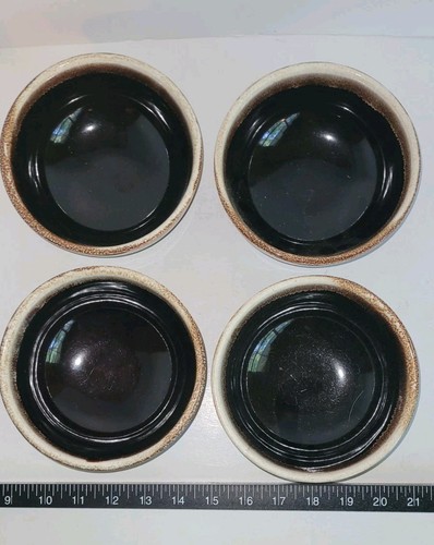 Pfaltzgraff Stoneware Brown Drip Glaze Bowl Lot Of (4) Vintage - Picture 2 of 10