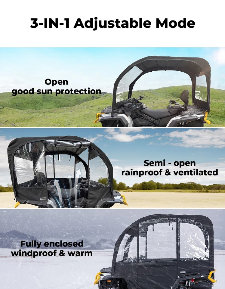 Cubierta de cabina extra grande para cabina ATV Polaris Sportsman Can Am Outlander Foto 2 de 4