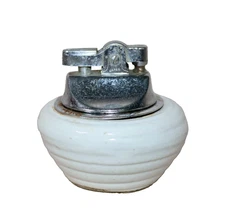 Novelty White Pottery Vase Table Lighter ~ Japan Mid Century Modern