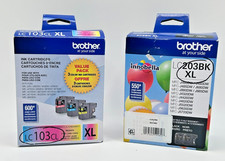 Genuine Brother Ink Lot LC203BK XL Black LC103 XL Cyan Magenta Yellow OEM Sealed