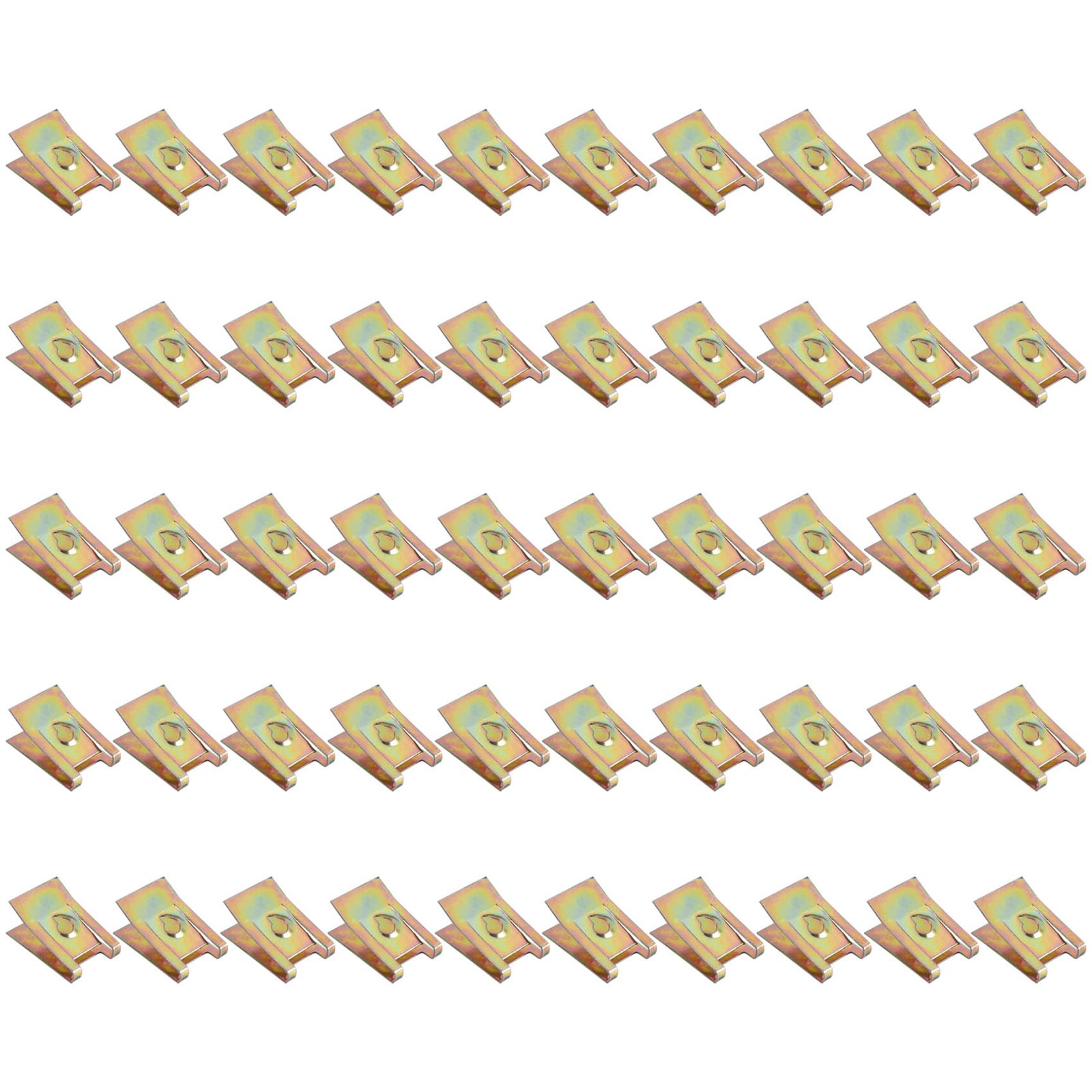 50Pcs Bronzeton Federmetall AutotüRverkleidung Screw U-Type Clips V1L7-image