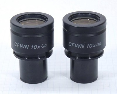 2x Nikon Japan Mikroskop Okular CFWN 10x/20 stellbar eyepiece ocular Okularpaar