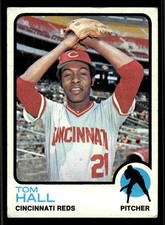 1973 Topps #8 Tom Hall - Cincinnati Reds (Low Grade)