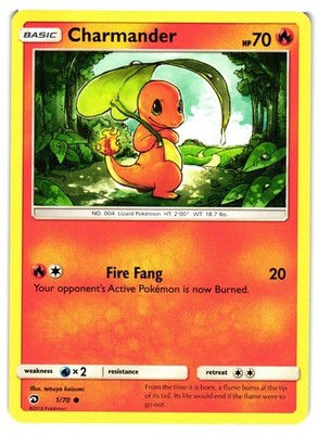 Pokemon TCG Charmander 1/70 Dragon Majesty Regular LP