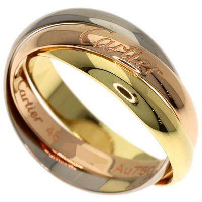 CARTIER Trinity SM #48 aktuelles Modell Ring K18 Gelbgold 18K Rotgold Lad...