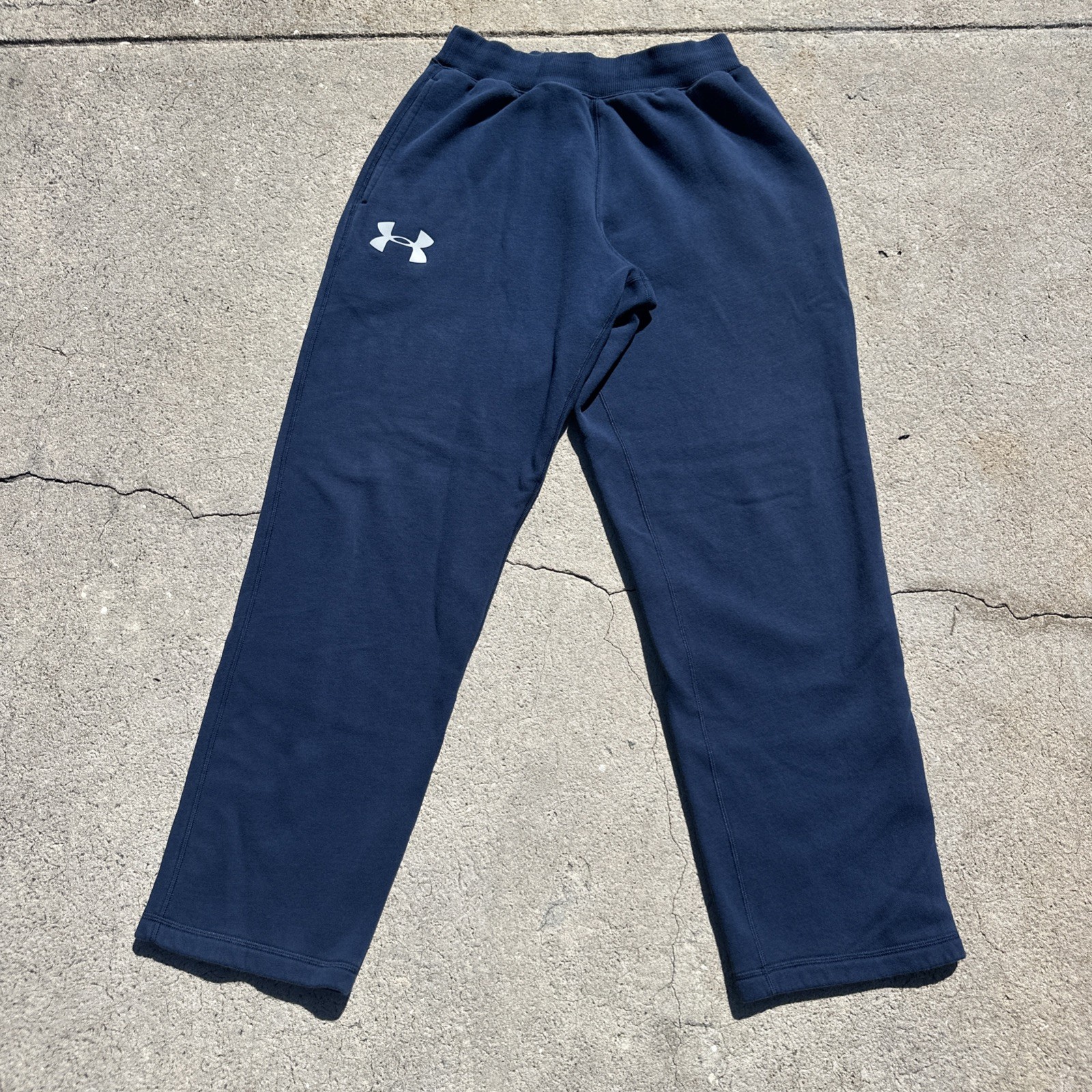 Under Armour Pants Mens Medium Blue Training Track Sweatpants Loose Gym Fleece thumbnail 2