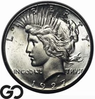 1927 Peace Dollar, Cartwheel Luster, Solid Gem BU++