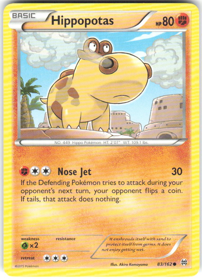 Hippopotas 83/162 BREAKthrough BKT MP Pokemon Card TCG