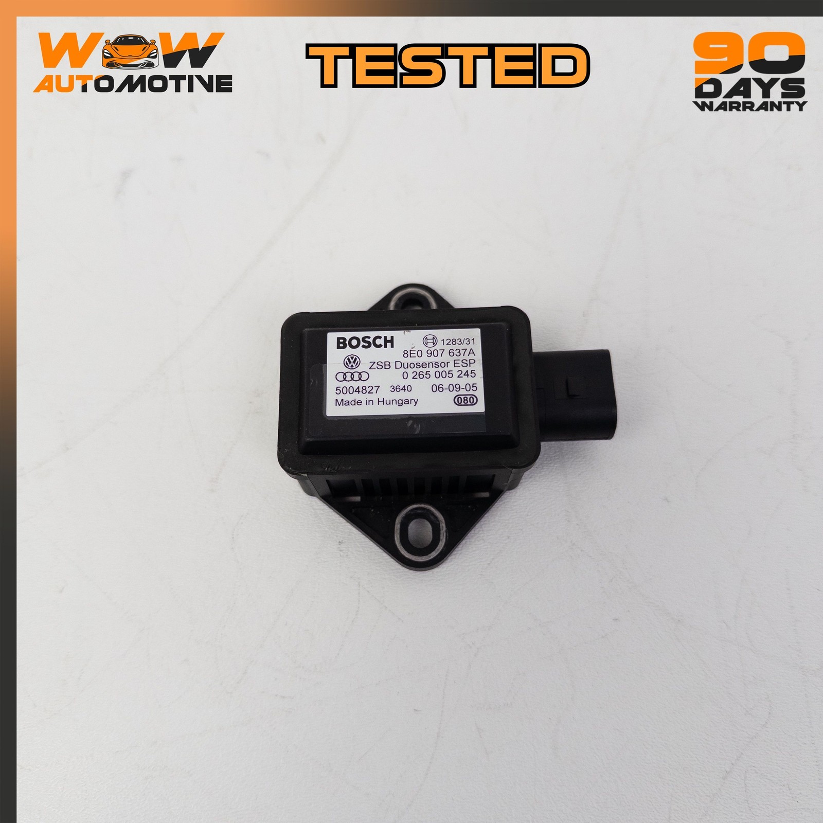 04-13 BENTLEY CONTINENTAL FLYING SPUR REAR YAW TURN RATE SENSOR 8E0907637A OEM