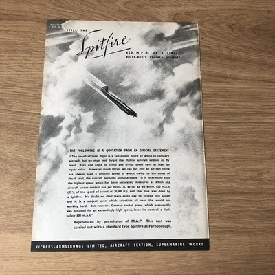 SAIR50 MAGAZINE ADVERT 11X8 THE VICKERS-ARMSTRONGS  SPITFIRE 