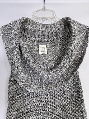 Sarah Pacini Made in Italy Sleeveless Cowl Neck Sweater Dress Gray One Size - Picture 3 of 7