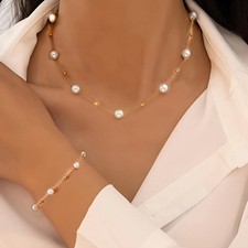 Imitation pearl 2 pieces Parties and gifts Chic Jewelry set - ladies