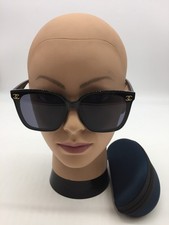 Chanel Women's Full Rim Black Frame Trendy Sunglasses 56-19-138 Blue Lenses