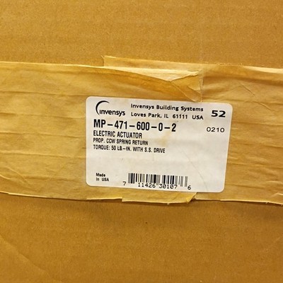 Invensys MP-471-600-0-2 Electric Actuator Motorized Valve Operation