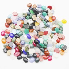 100pcs Mixed Natural Stone Oval CAB CABOCHON 8x10mm for DIY Jewelry No Holes